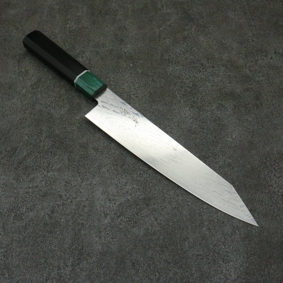 Seisuke AUS10 Mirror Crossed Kiritsuke Gyuto  210mm Rosewood (ferrule: Green Pakka wood) Handle - Seisuke Knife