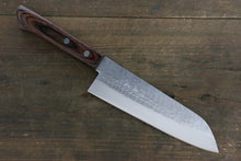  Kunihira VG1 Hammered Santoku 170mm Mahogany Handle - Seisuke Knife