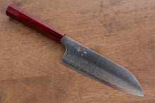  Kei Kobayashi SG2 Santoku 170mm with Red Lacquered Handle - Seisuke Knife
