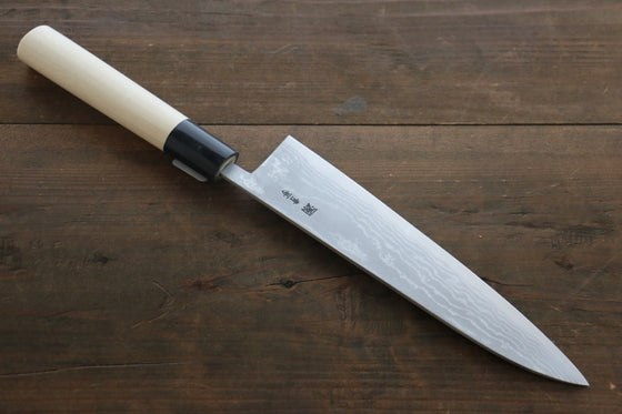Shigeki Tanaka Blue Steel No.2 17 Layer Damascus Gyuto 210mm with Magnolia Handle and Water Buffalo Ferrule - Seisuke Knife