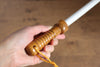 Fine Ceramic Honing Rod Brown Pakkawood Handle - Seisuke Knife
