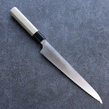  Seisuke Stainless Steel Bread Slicer 240mm Magnolia Handle - Seisuke Knife