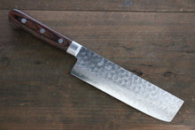  Seisuke VG10 17 Layer Damascus Nakiri 165mm Mahogany Handle - Seisuke Knife
