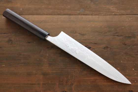 Ogata White Steel No.2 Damascus Migaki Finished Gyuto 210mm with Shitan Handle - Seisuke Knife