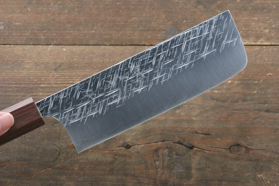 Yu Kurosaki Raijin Cobalt Special Steel Hammered nakiri 165mm Walnut Handle - Seisuke Knife