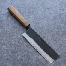  Kyohei Shindo Blue Steel Black Finished Nakiri 170mm Live oak Lacquered Handle - Seisuke Knife