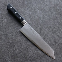  Seisuke VG5 Hammered Kasumitogi Kiritsuke Santoku 190mm Black Pakka wood Handle - Seisuke Knife