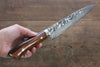 Takeshi Saji SG2 Black Damascus Sujihiki 240mm Ironwood Handle - Seisuke Knife