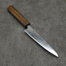  Seisuke Nami AUS10 Mirrored Finish Damascus Petty-Utility 150mm Oak Handle - Seisuke Knife