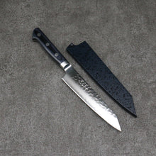  Seisuke Aotsuchi AUS10 Hammered Kiritsuke Petty-Utility 145mm Navy blue Pakka wood Handle with Sheath - Seisuke Knife