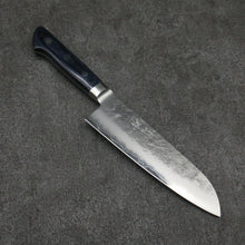  Seisuke Aonashi AUS10 3 Layer Nashiji Santoku 170mm Navy blue Pakka wood Handle - Seisuke Knife