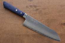  Kunihira VG1 Migaki Finished Santoku 170mm Blue Pakka wood Handle - Seisuke Knife