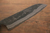 Ogata White Steel No.2 Kurouchi Damascus Santoku 180mm with Shitan Handle - Seisuke Knife