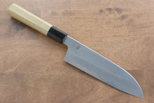  Kikuzuki White Steel No.2 Kasumitogi Santoku 180mm Magnolia Handle - Seisuke Knife