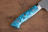Takeshi Saji SG2 Diamond Finish Gyuto 240mm Blue Turquoise Handle - Seisuke Knife