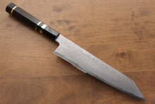  Jikko Blue Steel Damascus Kiritsuke Gyuto 210mm Ebony with Double Ring Handle - Seisuke Knife