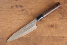  Nao Yamamoto Silver Steel No.3 Nashiji Hammered Damascus Petty-Utility 135mm Shitan Handle - Seisuke Knife