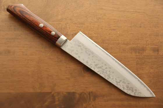 Kunihira Sairyu VG10 Damascus Santoku 170mm Mahogany Handle - Seisuke Knife