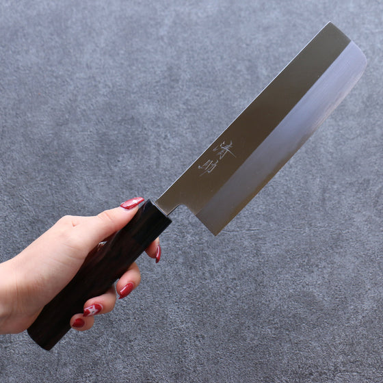 Seisuke White Steel Kasumitogi Nakiri 180mm Rosewood Handle - Seisuke Knife