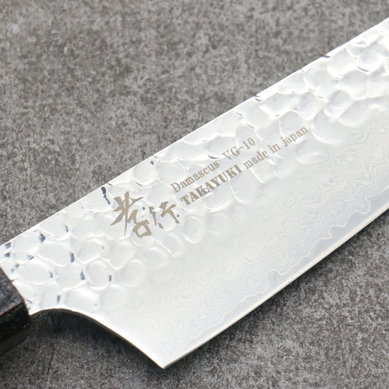 Sakai Takayuki Rinnou VG10 33 Layer Damascus Kengata Santoku160mm Purple LacqueredHandle - Seisuke Knife