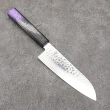  Sakai Takayuki Rinnou VG10 33 Layer Damascus Santoku Japanese Knife 170mm Purple Lacquered  Handle - Seisuke Knife