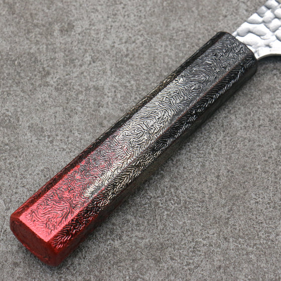 Sakai Takayuki Rinnou VG10 33 Layer Damascus Kengata Santoku160mm Red Lacquered Handle - Seisuke Knife