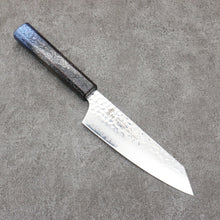 Sakai Takayuki Rinnou VG10 33 Layer Damascus Kengata Santoku Japanese Knife 160mm Blue Lacquered Handle - Seisuke Knife