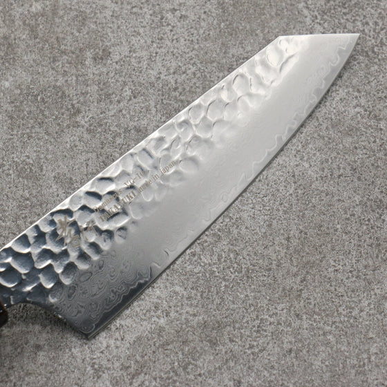 Sakai Takayuki Rinnou VG10 33 Layer Damascus Kengata Santoku160mm Blue Lacquered Handle - Seisuke Knife