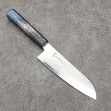 Sakai Takayuki Rinnou VG10 33 Layer Damascus Santoku Japanese Knife 170mm Blue Lacquered Handle - Seisuke Knife