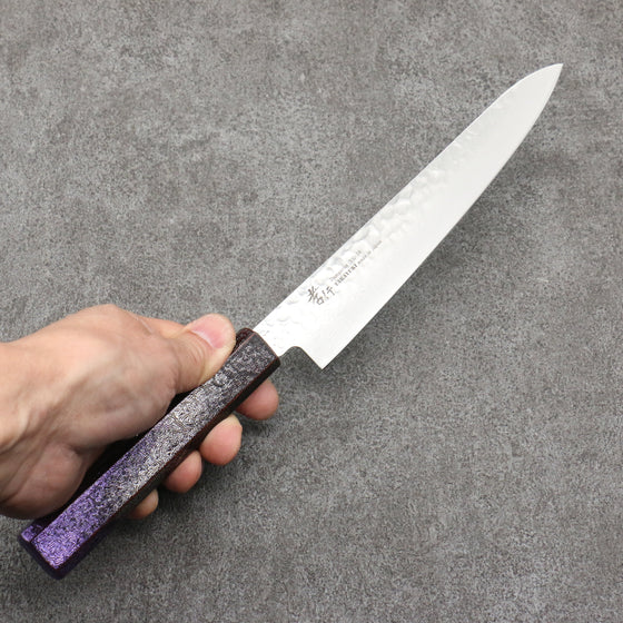 Sakai Takayuki Rinnou VG10 33 Layer Damascus Petty-Utility180mm Purple LacqueredHandle - Seisuke Knife
