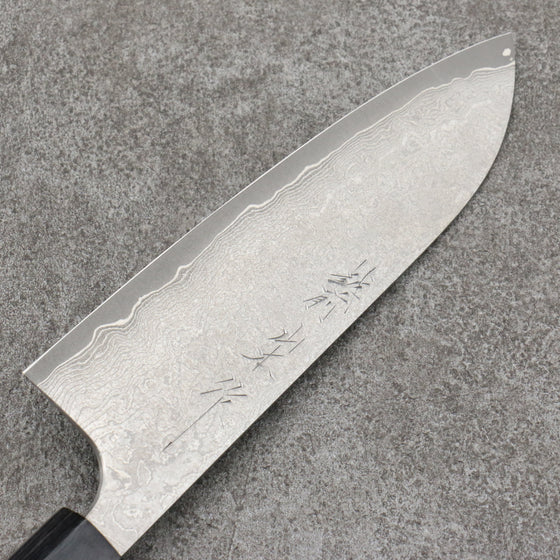 Nao Yamamoto VG10 Black Damascus Santoku165mm Shitan Handle - Seisuke Knife