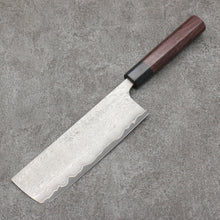  Nao Yamamoto VG10 Black Damascus Nakiri Japanese Knife 165mm Shitan Handle - Seisuke Knife