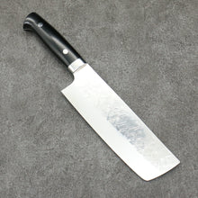  Takeshi Saji SRS13 Hammered Nakiri Japanese Knife 180mm Black Micarta Handle - Seisuke Knife