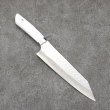  Takeshi Saji SRS13 Hammered Damascus Kiritsuke Gyuto Japanese Knife 180mm White Corian Handle - Seisuke Knife