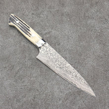  Takeshi Saji R2/SG2 Black Damascus Gyuto Japanese Knife 150mm White Deer Horn Handle - Seisuke Knife