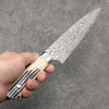 Takeshi Saji SG2 Black Damascus Gyuto150mm White Deer Horn Handle - Seisuke Knife