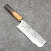  Seisuke SLD Nashiji Nakiri Japanese Knife 165mm Burnt Oak Handle - Seisuke Knife
