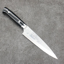  Takeshi Saji VG10 Hammered Damascus Cross Petty-Utility Japanese Knife 150mm Micarta (Cloud) Handle - Seisuke Knife