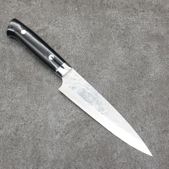 Takeshi Saji VG10 Hammered Damascus Cross Petty-Utility150mm Micarta (Cloud) Handle - Seisuke Knife