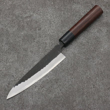  Nao Yamamoto Blue Steel Kurouchi Petty-Utility Japanese Knife 135mm Shitan (ferrule: Black Pakka wood) Handle - Seisuke Knife