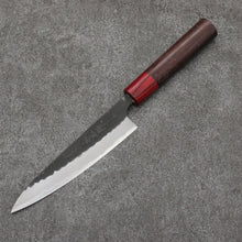  Nao Yamamoto Blue Steel Kurouchi Petty-Utility 135mm Shitan & Red Pakkawood Handle - Seisuke Knife