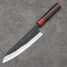  Nao Yamamoto Blue Steel Kurouchi Gyuto Japanese Knife 180mm Shitan (ferrule: Red Pakka wood) Handle - Seisuke Knife