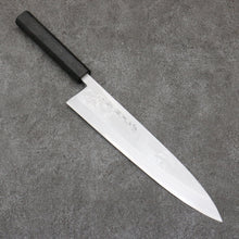  Hideo Kitaoka White Steel No.2 Damascus Mioroshi Deba Japanese Knife 240mm Black Washi Wrapped Handle - Seisuke Knife