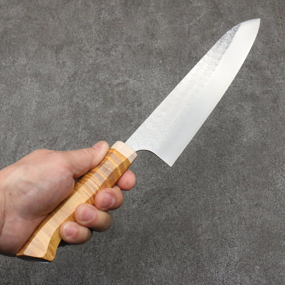Yoshimi Kato Minamo SG2 Hammered Gyuto  210mm Western style (yellow) Handle - Seisuke Knife
