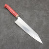 Yoshimi Kato Minamo SG2 Hammered Kiritsuke Gyuto  210mm Western style (red) Handle - Seisuke Knife