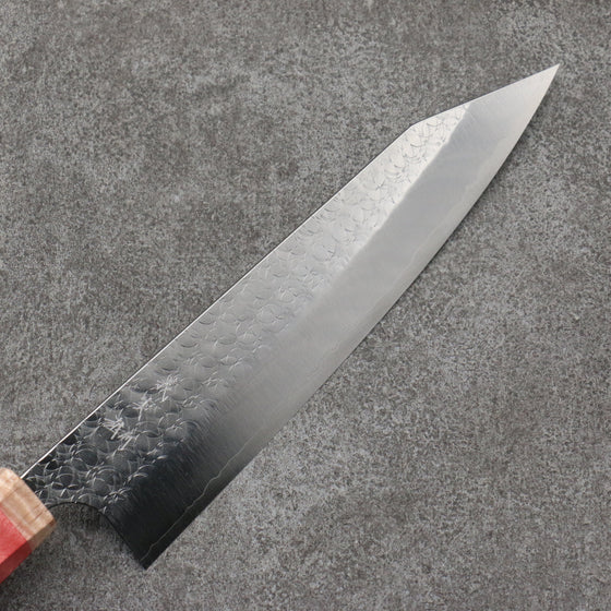 Yoshimi Kato Minamo SG2 Hammered Kiritsuke Gyuto  210mm Western style (red) Handle - Seisuke Knife