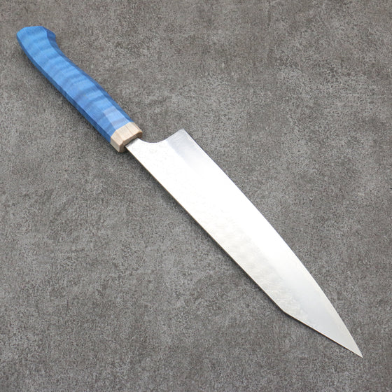 Yoshimi Kato Minamo SG2 Hammered Kiritsuke Gyuto  210mm Western style (blue) Handle - Seisuke Knife