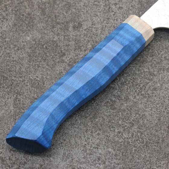 Yoshimi Kato Minamo SG2 Hammered Kiritsuke Gyuto  210mm Western style (blue) Handle - Seisuke Knife