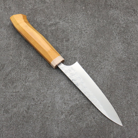 Yoshimi Kato Minamo SG2 Hammered Petty-Utility  120mm Western style (yellow) Handle - Seisuke Knife