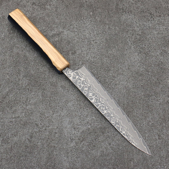 Yoshimi Kato SG2 Black Damascus Petty-Utility  150mm Olive Tree and Resin Handle - Seisuke Knife